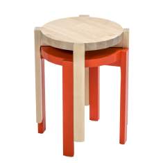 stapelbarer Hocker Holz Schreibtischhocker Beistelltisch NC Nordic Care Twist