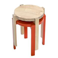 stapelbarer Hocker Holz Schreibtischhocker Beistelltisch NC Nordic Care Twist