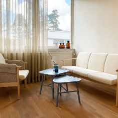 Loungesessel Holz Sessel Lounge beige NC Nordic Care Thyra