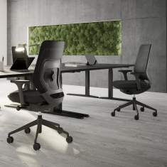 Büro Drehstuhl schwarz Bürostuhl Netzgewebe Drehstühle FM Büromöbel fm Asiento