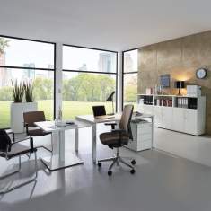 Drehstühle Büro braun Bürostühle mit Armlehnen, fm Büromöbel, NetGo Flachpolster