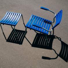 Hocker blau Gartenhocker feuerverzinkt wetterfest LOWmax small