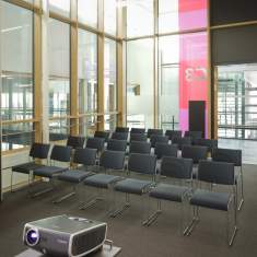Besucherstuhl schwarz Besucherstühle Kuffengestell Cafeteria Stuhl Kantinen Stühle, Brunner, linos