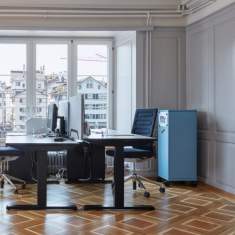 Desksharing-Caddys blau Embru, eQ Caddy