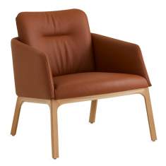 Loungesessel Holz Sessel Lounge braun Leder Coalesse Marien152 Lounge