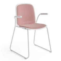 Besucherstuhl mit Kuffengestell Besucherstühle Cafeteria Stuhl rosa Kantinen Stuhl Steelcase Cavatina