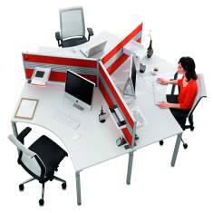Trennwandsysteme, Steelcase, Akustik Tischelement Partito Screen und Rail