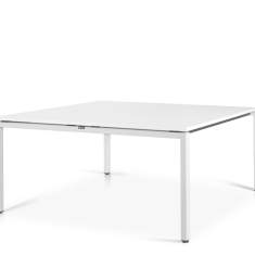 Konferenztische Büro weiss Steelcase FrameFour Konferenztisch
rechteckige Tischplatte