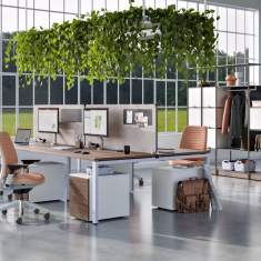 Weißer Schreibtisch Team-Tisch Büro Team-Tische Großraumbüro Büromöbel , Steelcase, FrameFour Bench