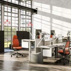 Elektrisch höhenverstellbarer Schreibtisch Gesundheit Büro Büromöbel weiße Schreibtische ergonomisch Steelcase, Ology Bench
Doppelarbeitsplatz
höhenverstellbar