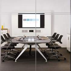 Exklusiver Konferenztisch elektrifzierbar Holzplatte, Steelcase, 4.8 four point eight