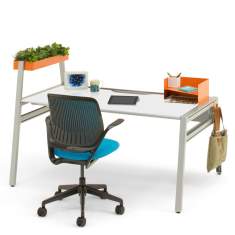 Schreibtisch höhenverstellbar Lounge Büromöbel Arbeitstisch weiss Schreibtische, Steelcase, Bivi
