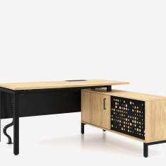 Büro Schreibtisch Bürotisch rechteckig Schreibtische mit Sideboard Büromöbel  Nowy Styl, CS5040