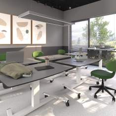 Rolltisch fahrbar Rolltische höhenverstellbar Schulung Lista Office LO Cockpit