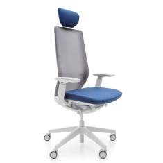 Drehstuhl blau Bürostuhl Design Bürostühle mit Armlehnen Netzgewebe Drehstühle mit Kopfstütze Profim AccisPro