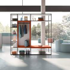 Regalsysteme modular Regale Raumteiler Garderobenelemente Boxen Palmberg P5 Regalsystem