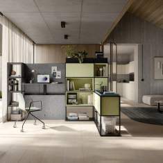 Home Office Möbel Regalsystem mit höhenverstellbarer Tisch Schreibtisch Regal Palmberg P5 HOME