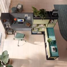 Home Office Möbel Regalsystem mit höhenverstellbarer Tisch Schreibtisch Regal Palmberg P5 HOME