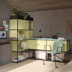 Home Office Möbel Regalsystem mit höhenverstellbarer Tisch Schreibtisch Regal Palmberg P5 HOME