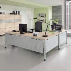 Design Schreibtisch Füsse 4-Fuss Sichtblende  Büro Schreibtische Büromöbel Palmberg SINAC