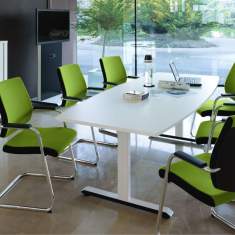 Besucherstuhle grün Konferenzstühle Büro Sedus black dot net Freischwinger