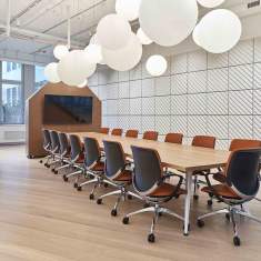 Konferenzstühle braun Leder Büro giroflex 313 Konferenzstuhl