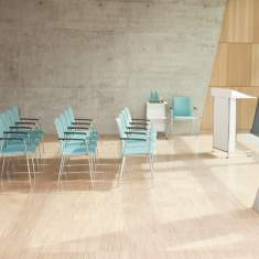 Besucherstuhl stapelbar Besucherstühle  Holz Konferenzstühle türkis Cafeteria Stühle, Brunner, first class
