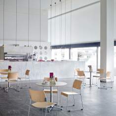 Besucherstuhl Holz Besucherstühle Kuffengestell Cafeteria Stuhl Kantinen Stühle, Brunner, linos
