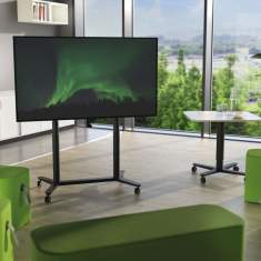 höhenverstellbarer Displaywagen Büro Videokonferenzen REISS Media Cart