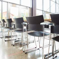 Besucherstuhl schwarz Konferenzstühle Cafeteria Stühle Besucherstühle Kuffengestell Materia, Stack
