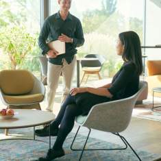 Loungesessel grau Sessel Kuffengestell Lounge Sedus se:lounge light