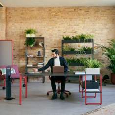 Bürotisch schwarz Bürotische mit Regal Anbautisch Schreibtisch Büro Arbeitstisch Sedus se:matrix Desk