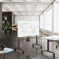 Höhenverstellbare Konferenztische Rolltisch elektrisch höhenverstellbar Rolltische Klapptisch mit Rollen Konferenztisch Whiteboard Staffeltisch Brunner lift active
beschreibare Tischplatte