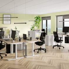 höhenverstellbarer Bürotisch elektrisch Schreibtisch höhenverstellbar Bürotische rechteckig Arbeitstisch Büro Leuwico Spine 4