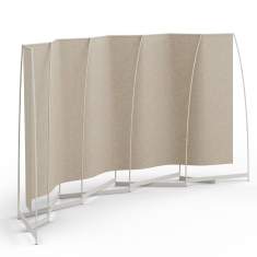 Raumtrenner beige Trennwandsystem mobile Stellwände Aluminium Trennwand Brunner folid