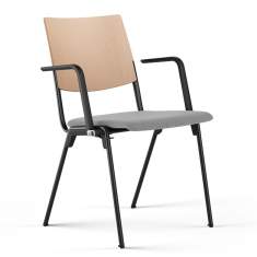 Stapelstuhl grau Stapelstühle Holzschale Grossraumstuhl stapelbar Besuchesrstuhl Brunner hero plus flex