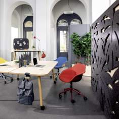 mobile Stellwände schwarz Stellwand Büro Trennwand akustik Paneelsystem Raumgliederung WINEA FLEX UP