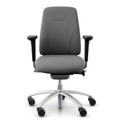 Bürostuhl ergonomisch Bürodrehstuhl grau mit Armlehnen Drehstuhl Büro Flokk RH Logic 200 Silver
