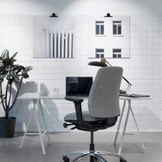 Bürostuhl ergonomisch Bürodrehstuhl grau mit Armlehnen Drehstuhl Büro Flokk RH Logic 200 Silver