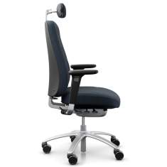 Bürostuhl ergonomisch Bürodrehstuhl dunkelblau mit Armlehnen Drehstuhl Büro Flokk RH Logic 220 Silver Elite
mit Kopfstütze