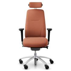 Bürostuhl ergonomisch Bürodrehstuhl orange mit Armlehnen Drehstuhl Büro Flokk RH Logic 220 Silver Elite
mit Kopfstütze