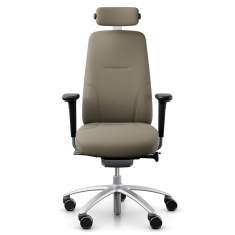 Bürostuhl ergonomisch Bürodrehstuhl grau mit Armlehnen Drehstuhl Büro Flokk RH Logic 220 Silver Elite
mit Kopfstütze