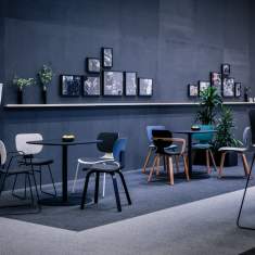 Besucherstuhl schwarz Besucherstühle Holz Cafeteria Stuhl Warte-Stuhl Konferenzstuhl Büro Konferenzstühle Zemp AG CoMeet