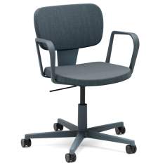 Hybridstuhl blau Konferenzstuhl mit Rollen Drehstuhl Büro Drehstühle Home Office Materia Palette