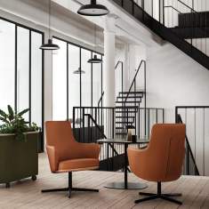 Loungesessel braun Leder Sessel Lounge Sitzmöbel Skandiform BEasy