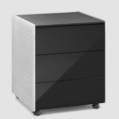 Rollcontainer Aluminium Container Holz Bürocontainer fahrbar Bene AL Storage