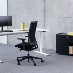 Bürostuhl schwarz Bürodrehstuhl mit Armlehnen Bürodrehstühle Netzgewebe Bene B_Run