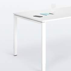 Weißer Schreibtisch modern Büromöbel Schreibtische weiß Bürotisch Bene Basic