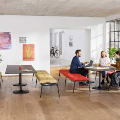 Bistrotisch rund Bistrotische schwarz Cafeteria Tisch klein Konferenztisch Bene CASUAL Table low