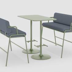 Bank grau höhe Bänke Lounge Sitzmöbel Double Bench Bene CASUAL Outdoor Bench High